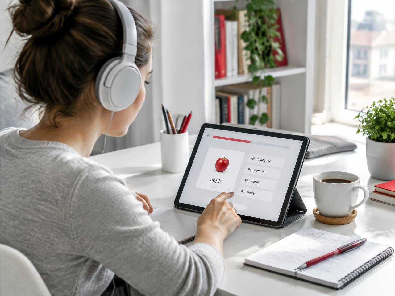 Estudiante practicando en el Home Lab desde una tablet